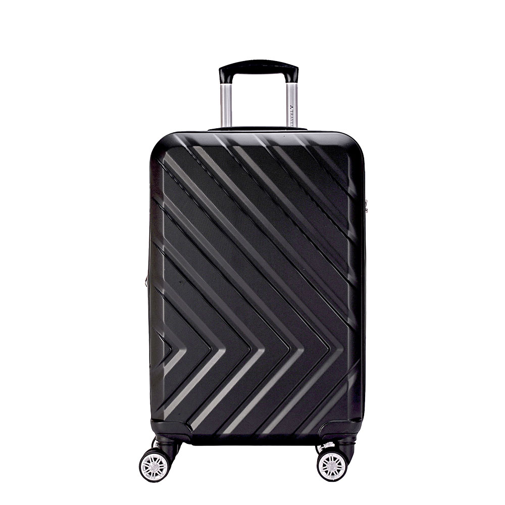 19吋時尚經典可伸縮加大拉鍊登機行李箱-閃耀黑