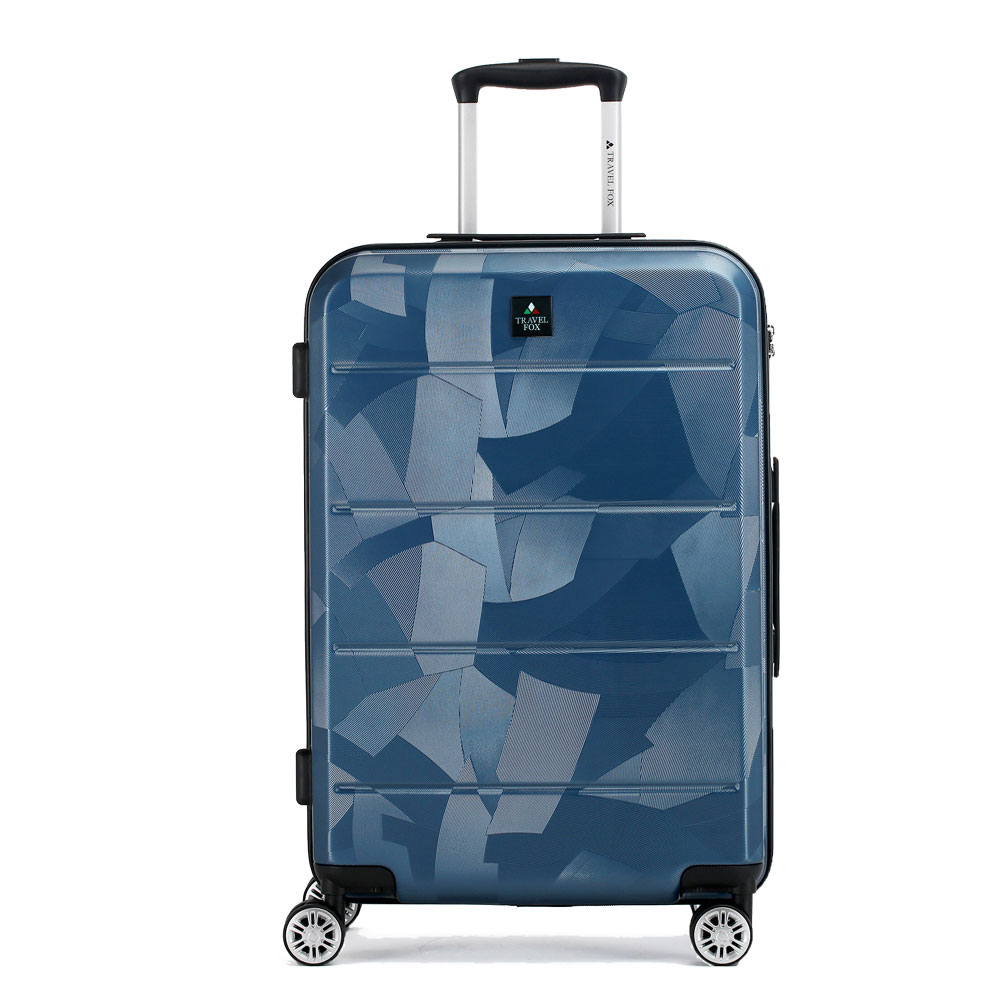 25吋閃耀大容量拉鍊行李箱-灰藍