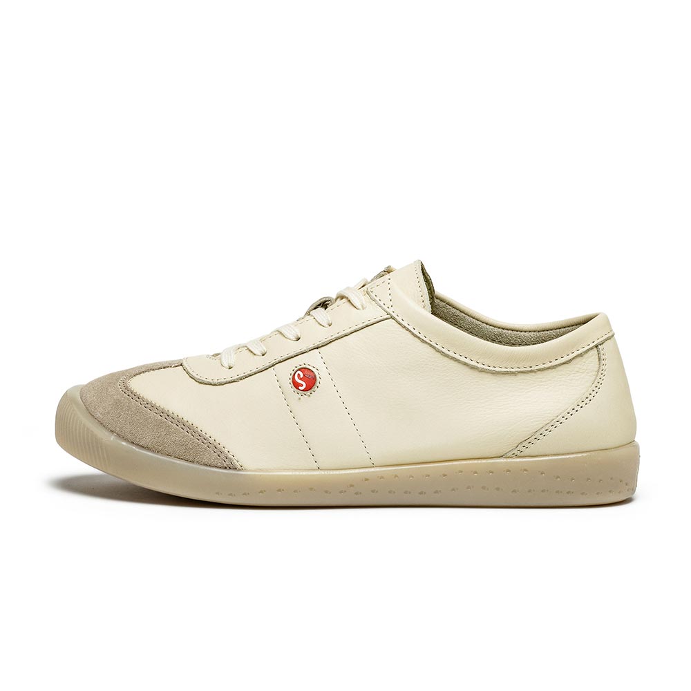 IRIE T-TOE柔軟真皮繫帶休閒鞋-奶油米