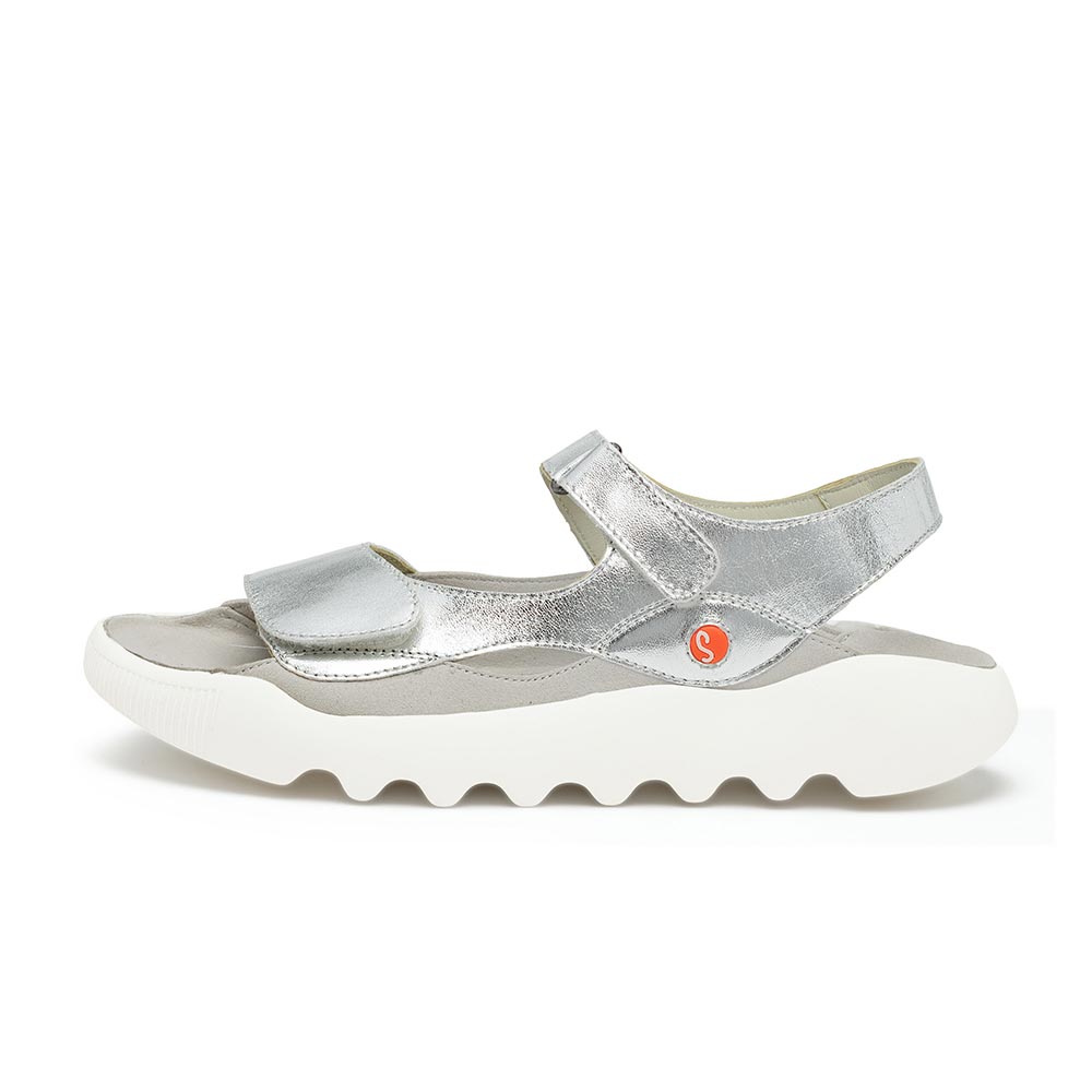 WIAL 兩段式魔鬼氈鏤空真皮涼鞋-霧砂銀