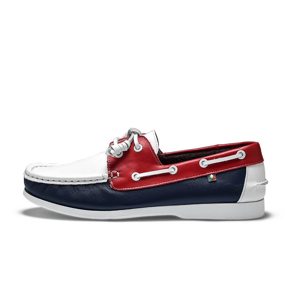 DALLAS 經典休閒帆船鞋-紅/藍/白