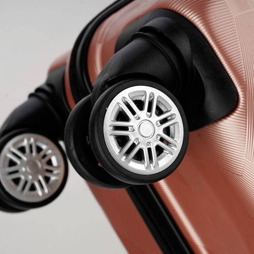 【RITAO CHAN公式アカウント04】◆歙州硯（雷廻文　七吋　唐木箱） 20吋閃耀拉鍊登機箱/行李箱-玫瑰金TRAVEL FOX SELECT - 旅狐精選